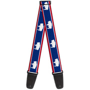 Guitar Strap - Wyoming Flags Blison Silhouette Guitar Straps Buckle-Down   