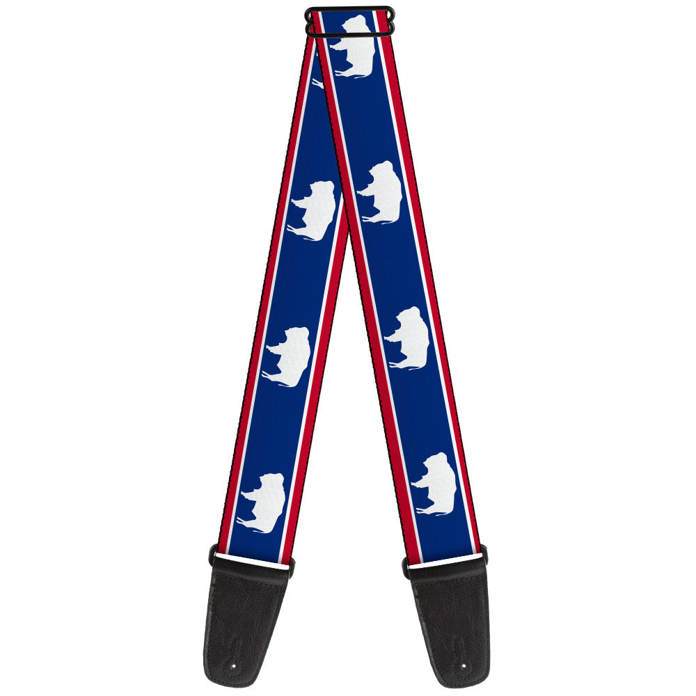 Guitar Strap - Wyoming Flags Blison Silhouette Guitar Straps Buckle-Down   