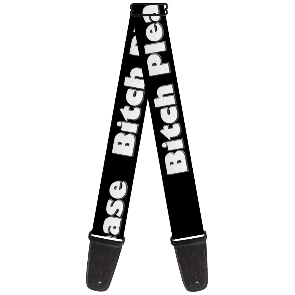 Guitar Strap - BITCH PLEASE Black/White Guitar Straps Buckle-Down   