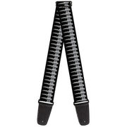 Guitar Strap - Printed Bullets Pattern Black Gray Guitar Straps Buckle-Down   