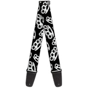 Guitar Strap - Brass Knuckles Black/White Guitar Straps Buckle-Down   