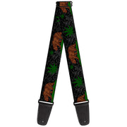 Guitar Strap - Cali Bear/Pot Leaf Black/Gray/Green Guitar Straps Buckle-Down   