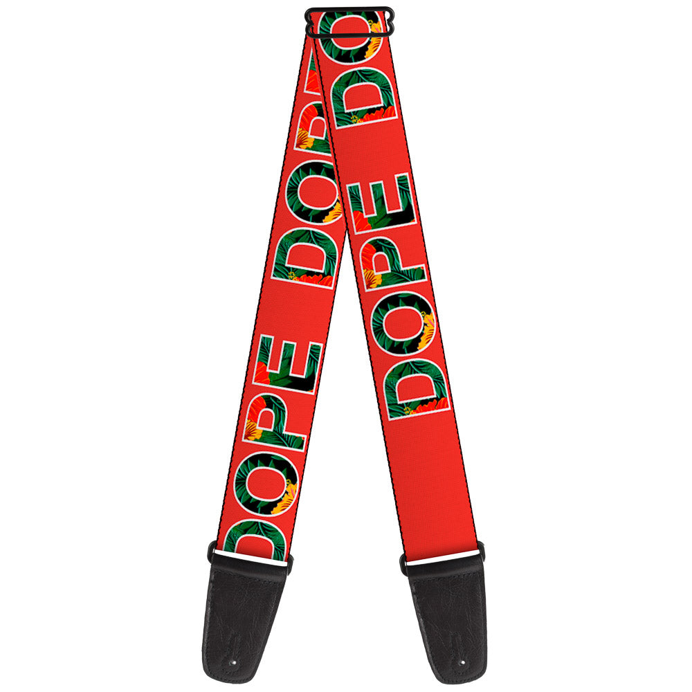 Guitar Strap - DOPE Red/Black/Tropical Flowers Guitar Straps Buckle-Down   