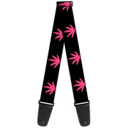 Guitar Strap - Marijuana Leaf Repeat Black/Pink Guitar Straps Buckle-Down   