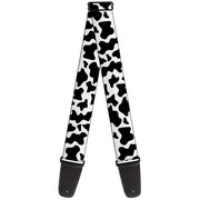 Guitar Strap - Cow Pattern Print White/Black Guitar Straps Buckle-Down   