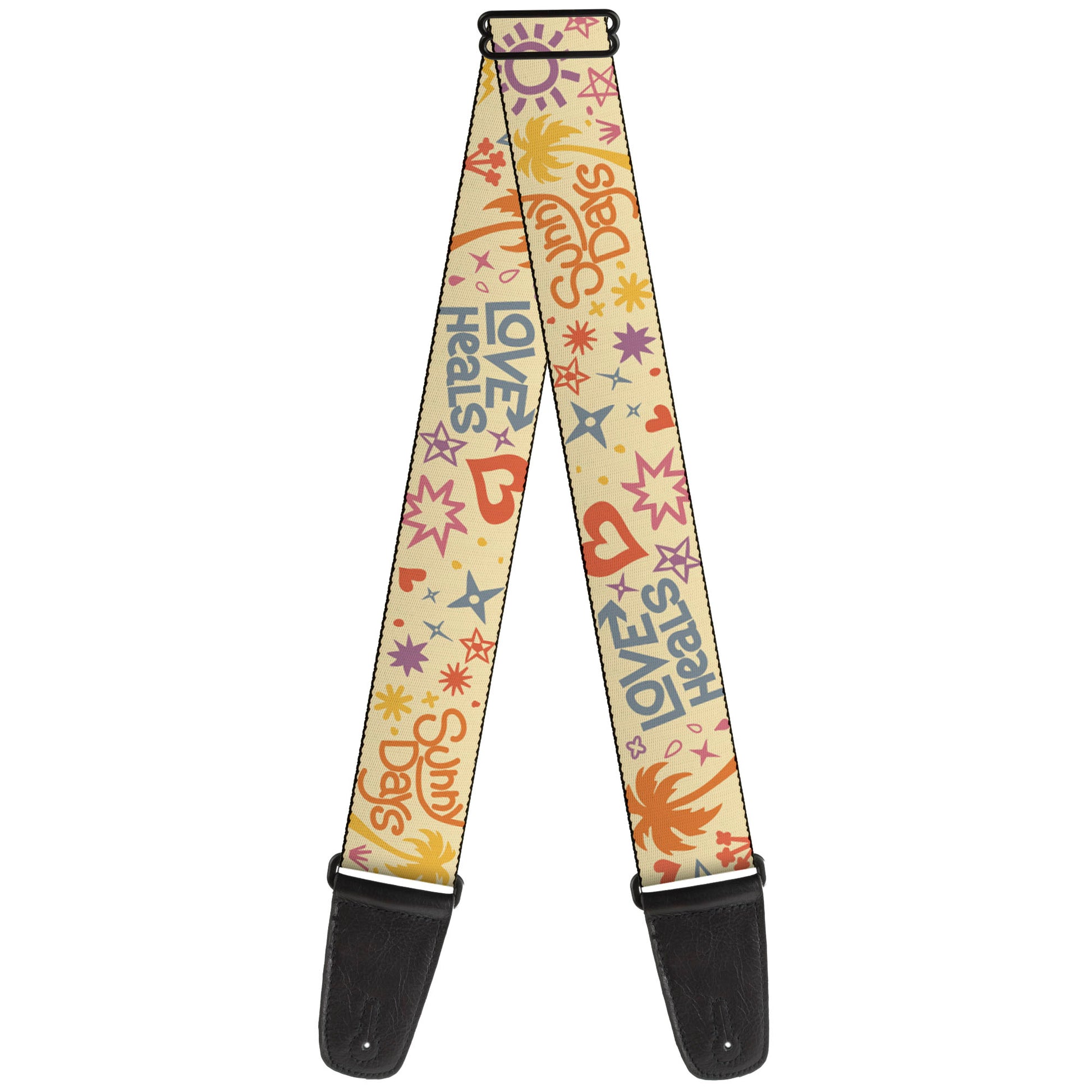 Guitar Strap - Summer Harmony Collage Beige/Multi Color Guitar Straps Buckle-Down   