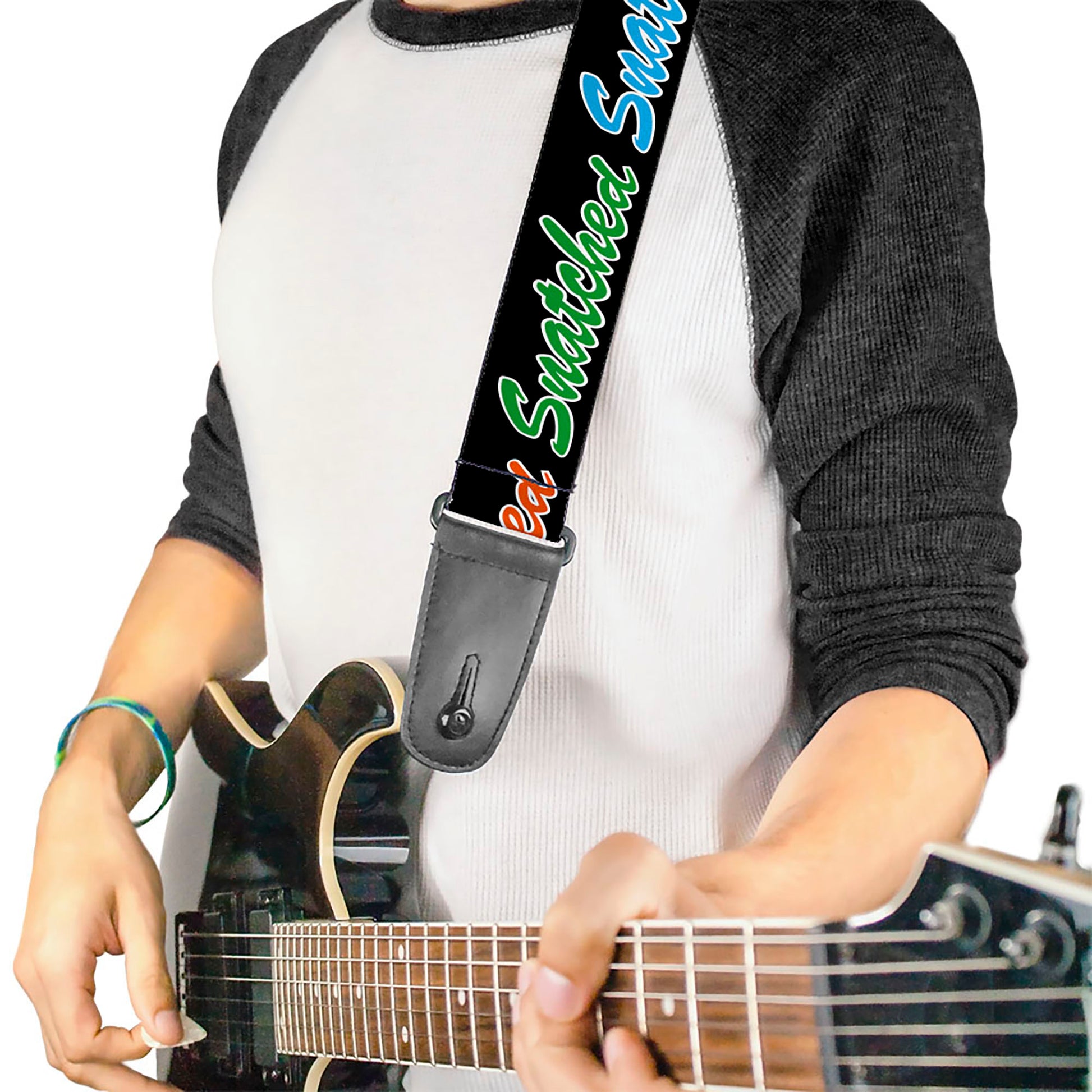 Guitar Strap - SNATCHED Script Black/Multi Color Guitar Straps Buckle-Down   