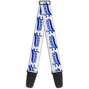 Guitar Strap - SAUCE Baseball Script White/Blue Guitar Straps Buckle-Down   