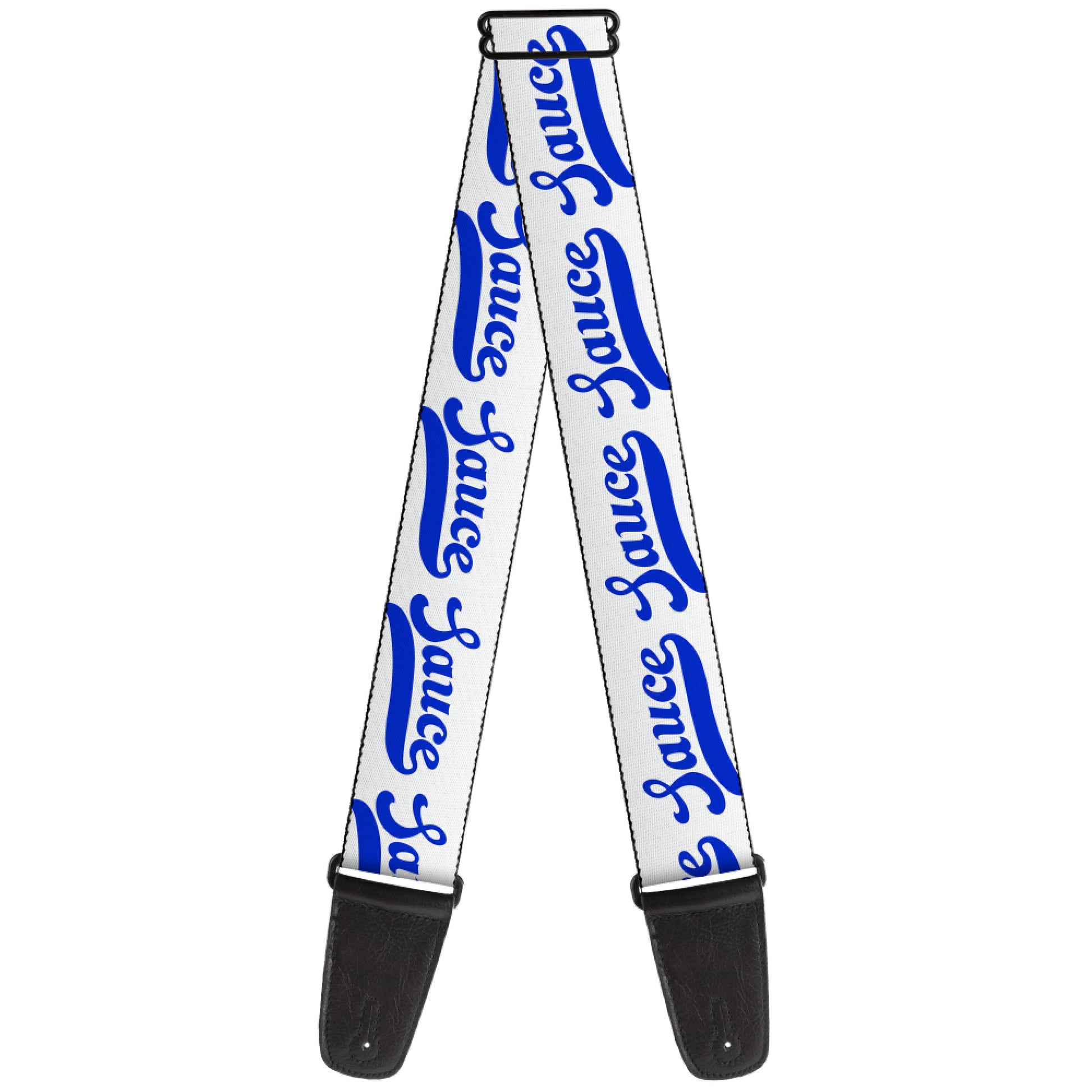 Guitar Strap - SAUCE Baseball Script White/Blue Guitar Straps Buckle-Down   