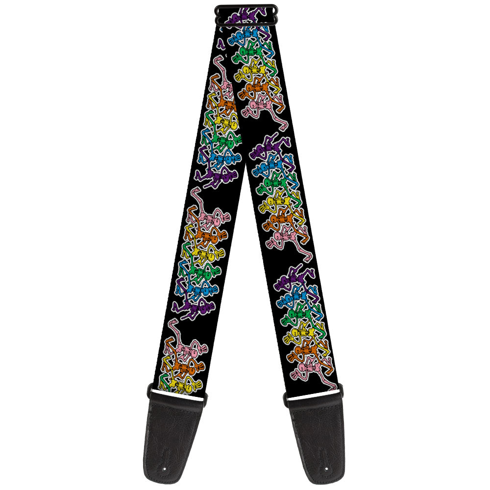 Guitar Strap - Dancing Skeletons Black Multi Color Guitar Straps Grateful Dead   