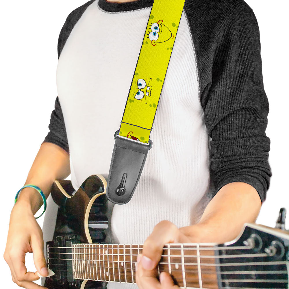 Guitar Strap - SpongeBob Expressions Yellow Guitar Straps SpongeBob SquarePants