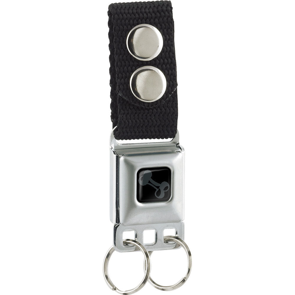 Dog Bone Keychain - Black/Silver - Black Webbing Keychains Buckle-Down   