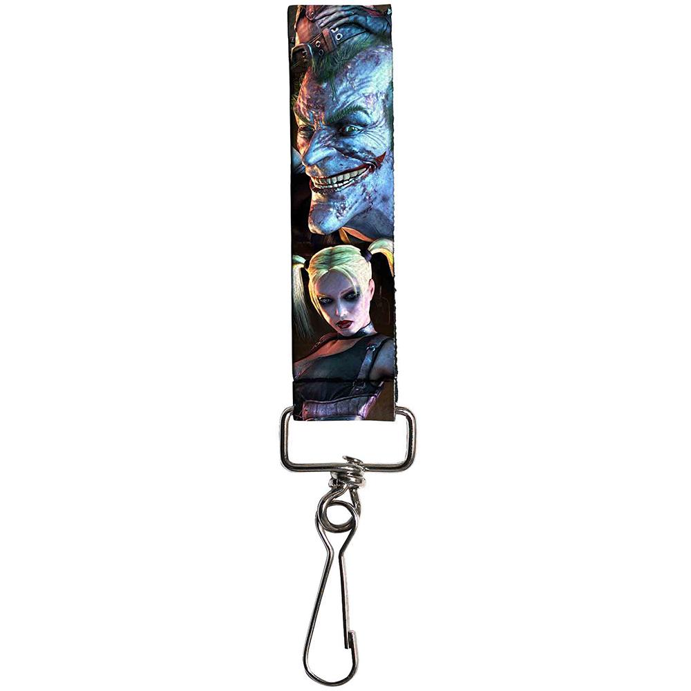 Key Fob - 1.0" - Arkham City Harley Quinn Pose & Joker Face Key Fobs DC Comics   