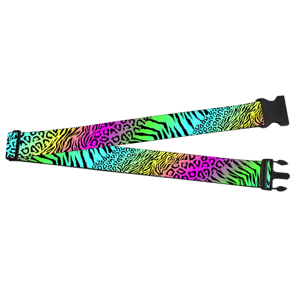 Luggage Strap - 2.0" - Animal Skins Rainbow/Black Luggage Straps Buckle-Down   