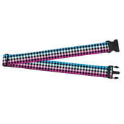 Luggage Strap - 2.0" - Buffalo Plaid Turquoise/Fuchsia Fade Luggage Straps Buckle-Down   