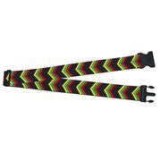 Luggage Strap - 2.0" - Chevron Weave Black/Rasta Luggage Straps Buckle-Down   