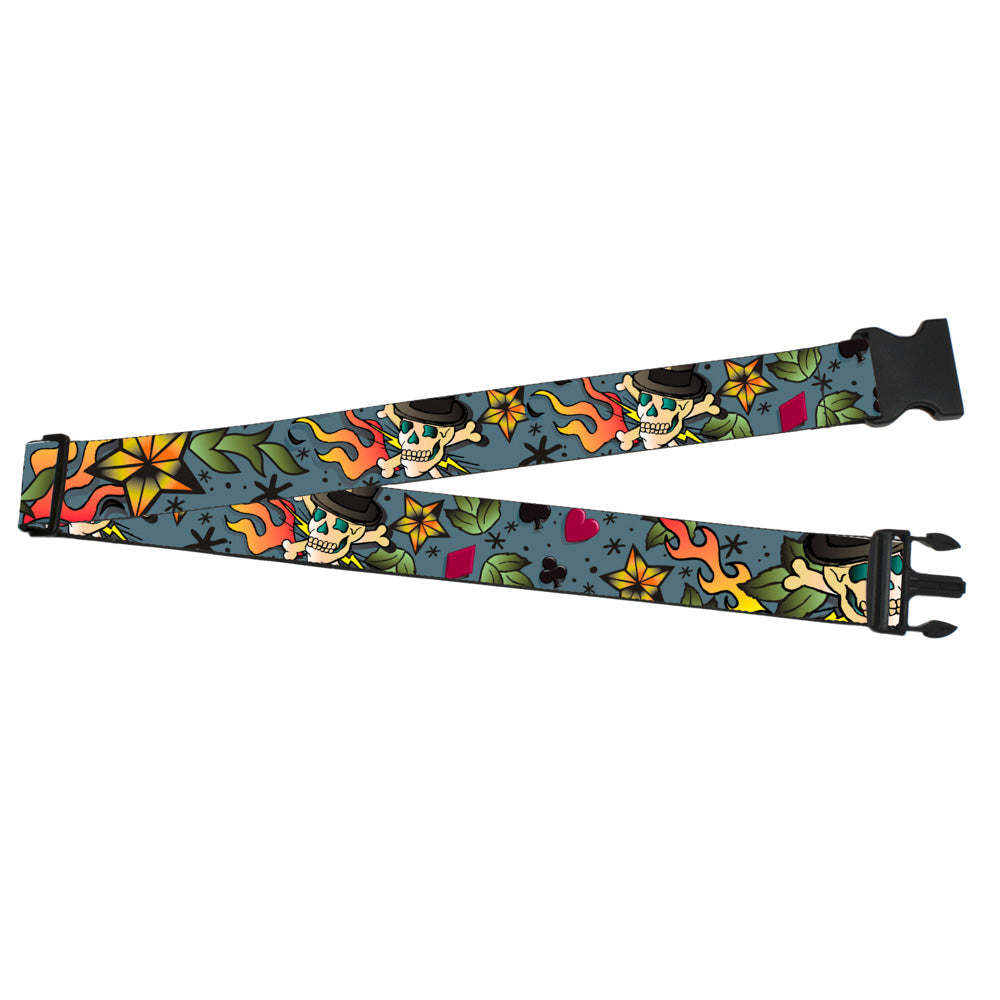 Luggage Strap - 2.0" - Death or Glory CLOSE-UP Gray Luggage Straps Buckle-Down   