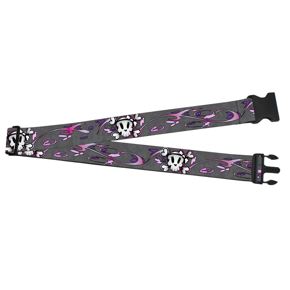 Luggage Strap - 2.0" - Girlie Skull Gray Luggage Straps Buckle-Down   