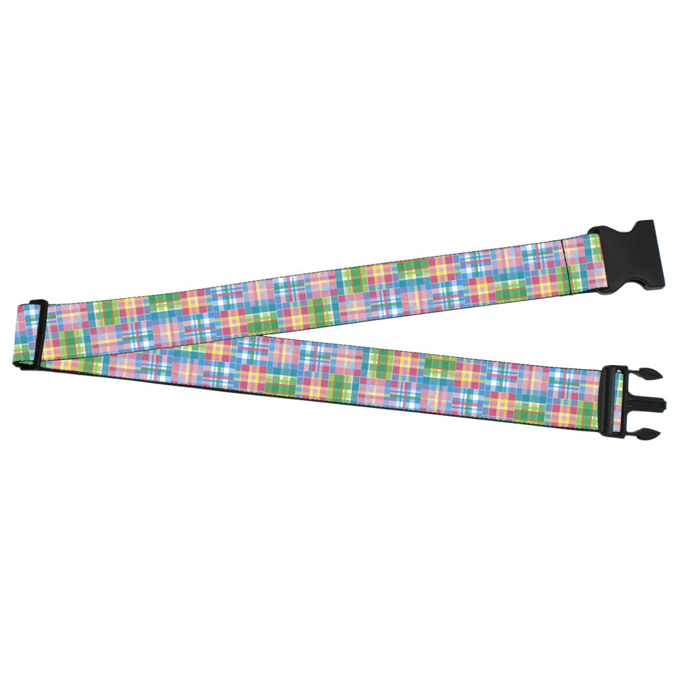 Luggage Strap - 2.0" - Madras Plaid Pink Luggage Straps Buckle-Down   