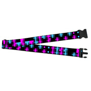 Luggage Strap - 2.0" - Pixilated Checker Black/Fuchsia/Turquoise Luggage Straps Buckle-Down   