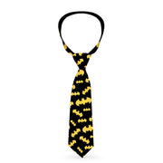 Necktie Standard - Bat Signal-1 Scattered Black Yellow Neckties DC Comics   