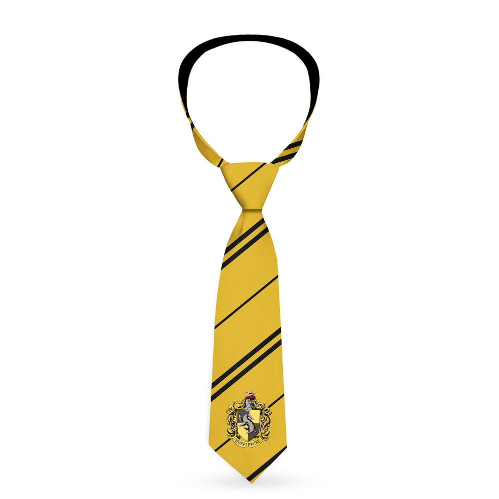 Necktie Standard - HUFFLEPUFF Crest Stripe7 Yellow Black Neckties Harry Potter