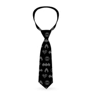 Necktie Standard - Justice League 8-Superhero Icons Black Gray Neckties DC Comics   
