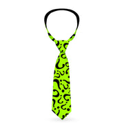 Necktie Standard - Riddler "?" Scattered Lime Green Black Neckties DC Comics   