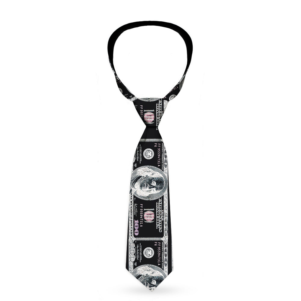 Buckle-Down Necktie - 100 Dollar Bill X-Ray Black/White Neckties Buckle-Down   