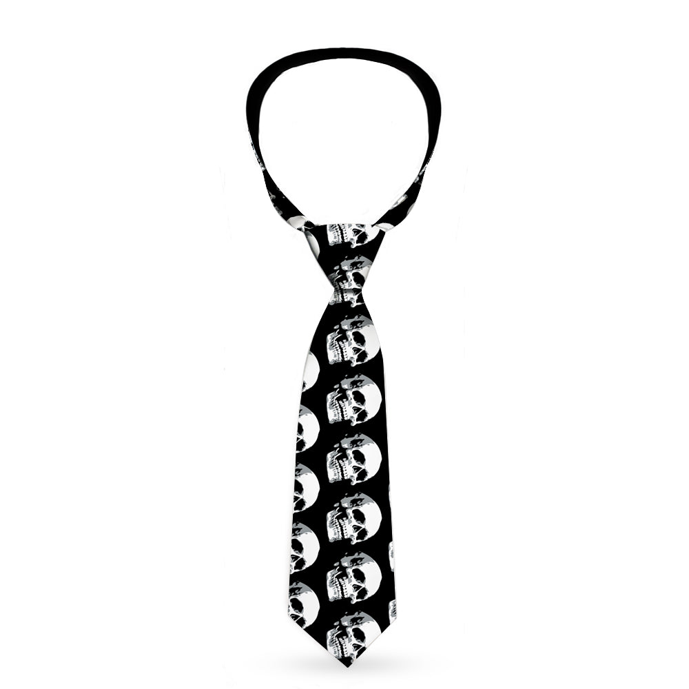 Buckle-Down Necktie - 3-D Skulls Repeat Black/Grays/White Neckties Buckle-Down   