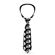 Buckle-Down Necktie - 3-D Skulls Repeat Black/Grays/White Neckties Buckle-Down   