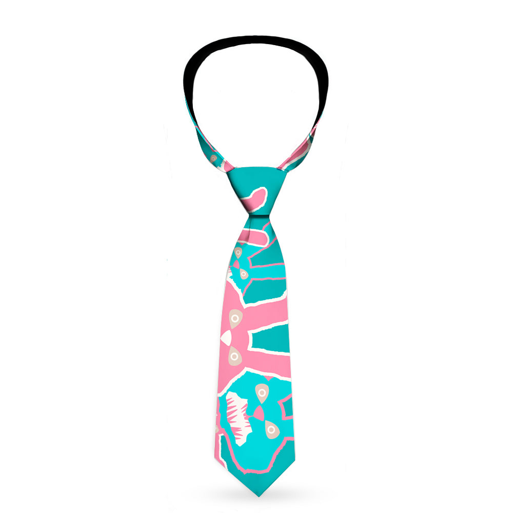Buckle-Down Necktie - Angry Bunnies Turquoise/Pinks Neckties Buckle-Down   