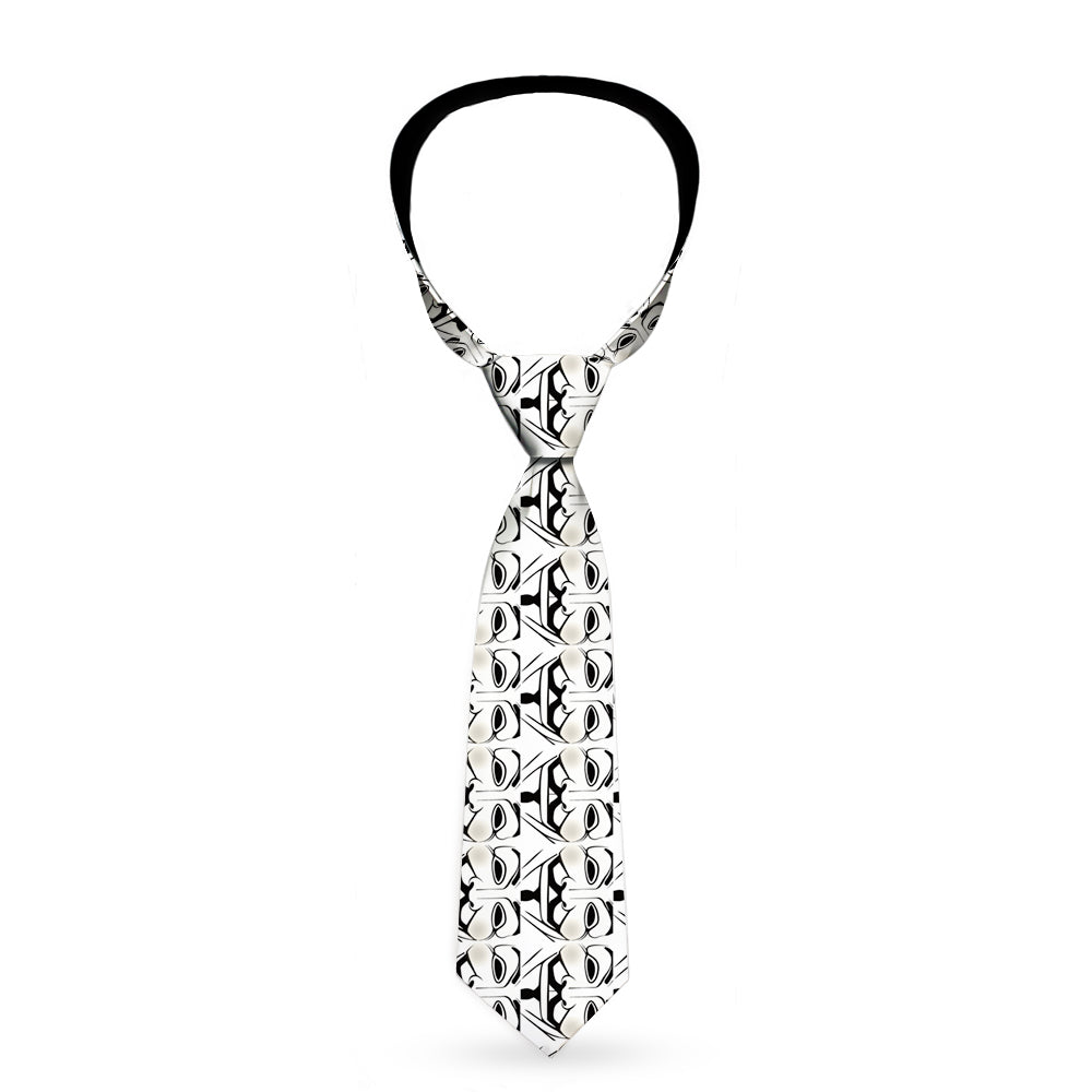 Buckle-Down Necktie - Anonymous Face C/U Repeat White/Black/Gray Neckties Buckle-Down   