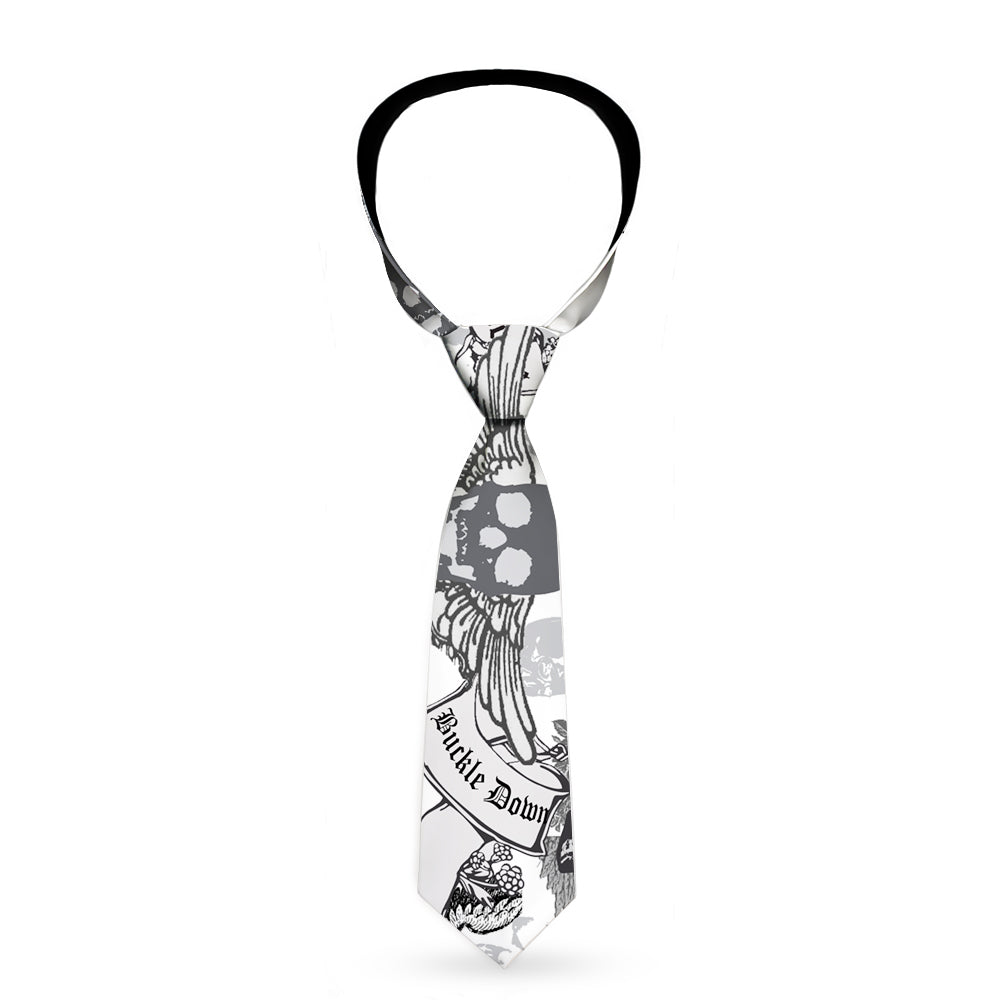 Buckle-Down Necktie - BD Skull w/Roses Neckties Buckle-Down   