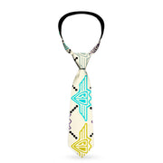 Buckle-Down Necktie - BD Monogram Tan/Multi Neon Neckties Buckle-Down   