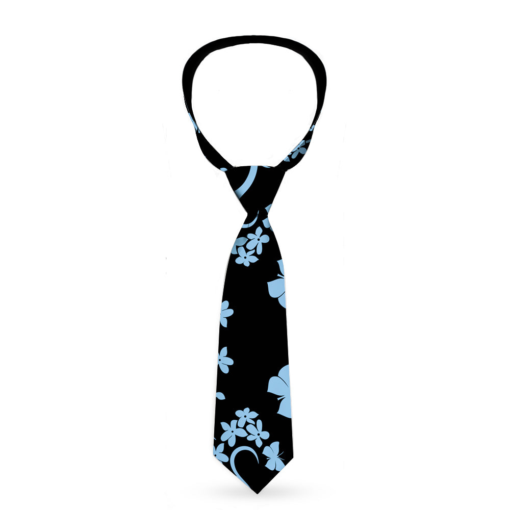 Buckle-Down Necktie - Butterfly Garden Black/Blue Neckties Buckle-Down   