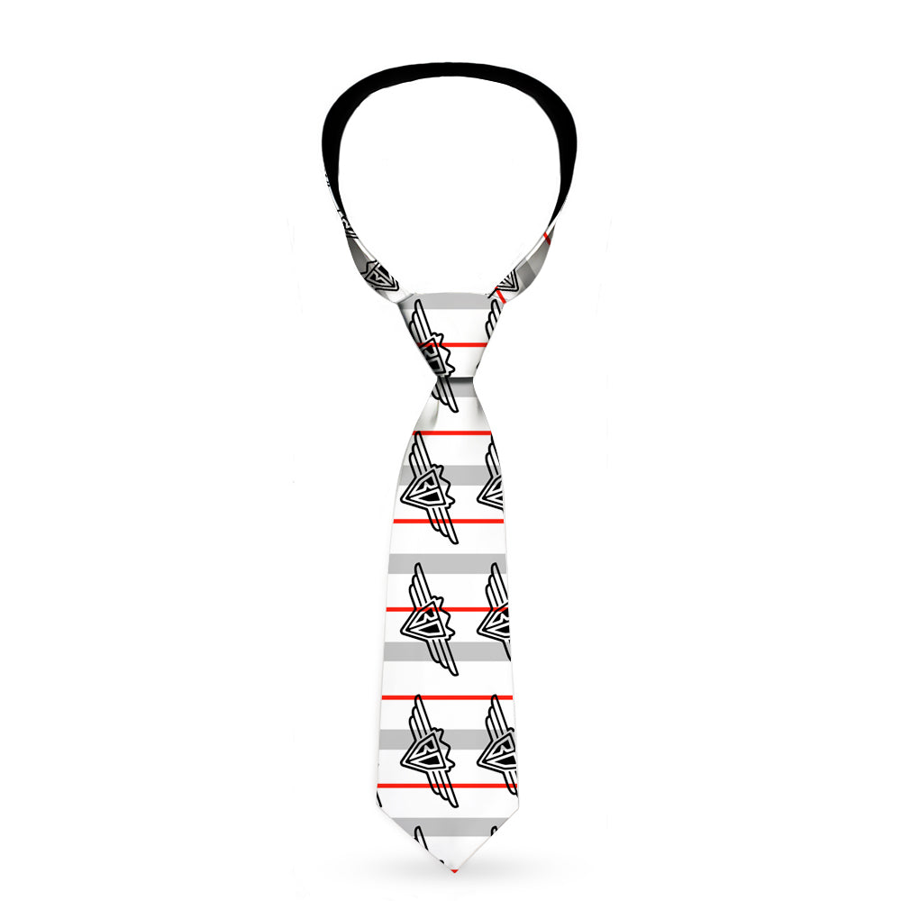 Buckle-Down Necktie - BD Plaid White/Gray/Red Neckties Buckle-Down   