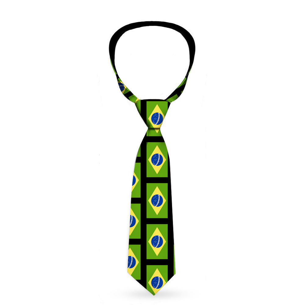 Buckle-Down Necktie - Brazil Flags Neckties Buckle-Down   