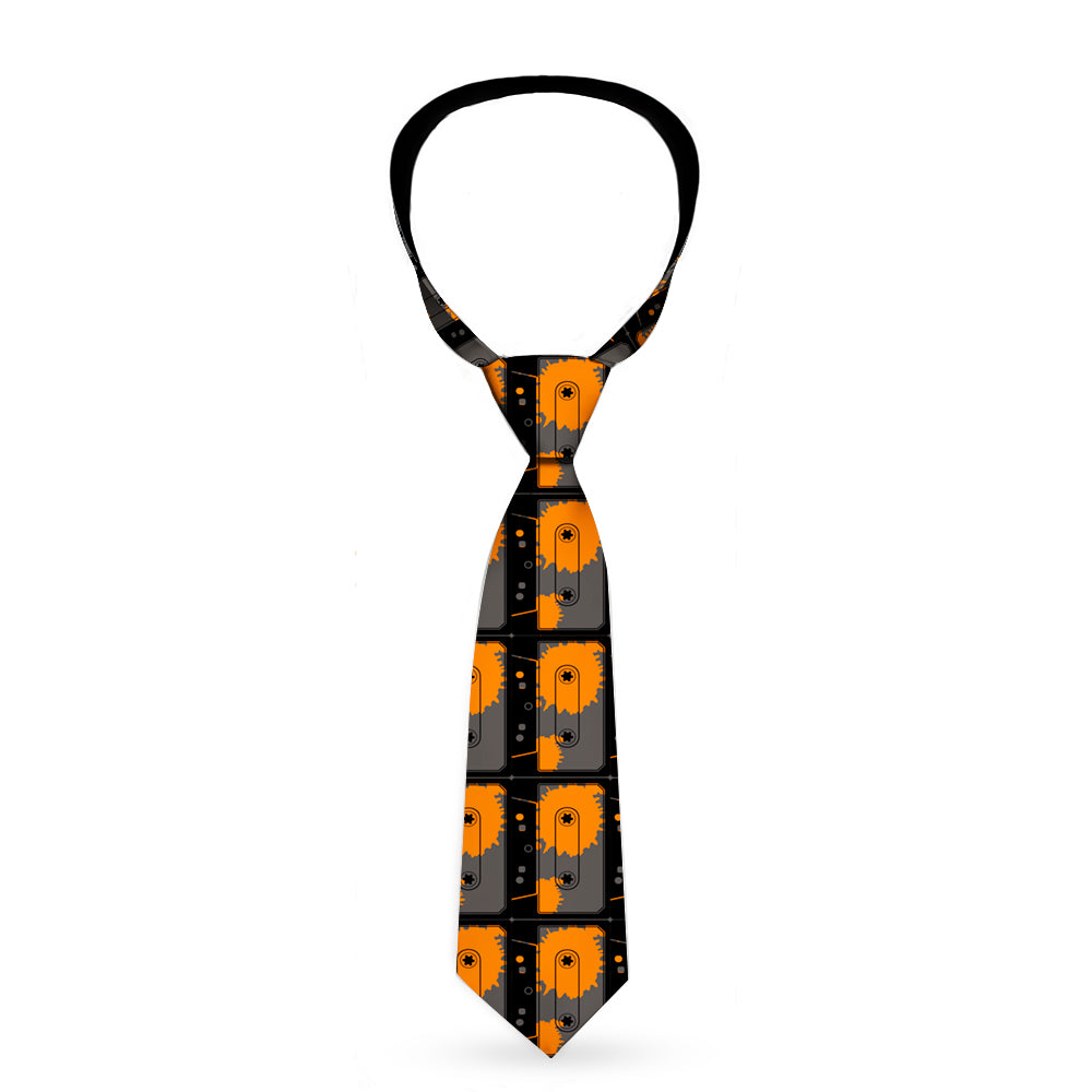 Buckle-Down Necktie - Cassette Splatter Gray/Orange Neckties Buckle-Down   
