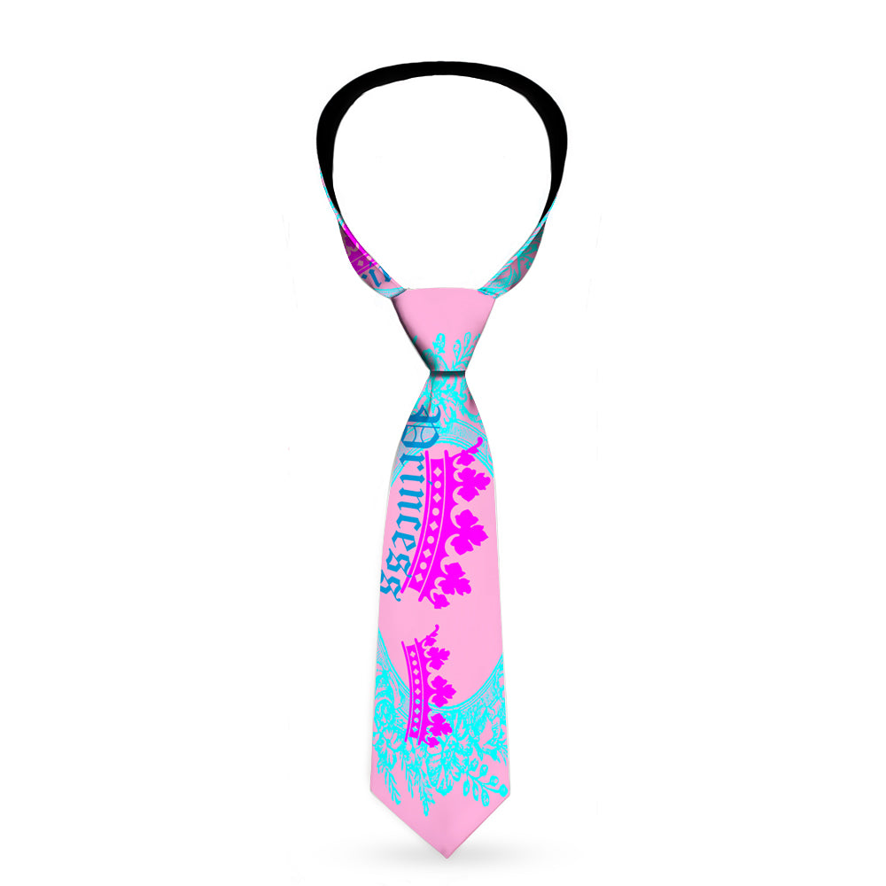 Buckle-Down Necktie - Crown Princess Oval Pink/Turquoise Neckties Buckle-Down   