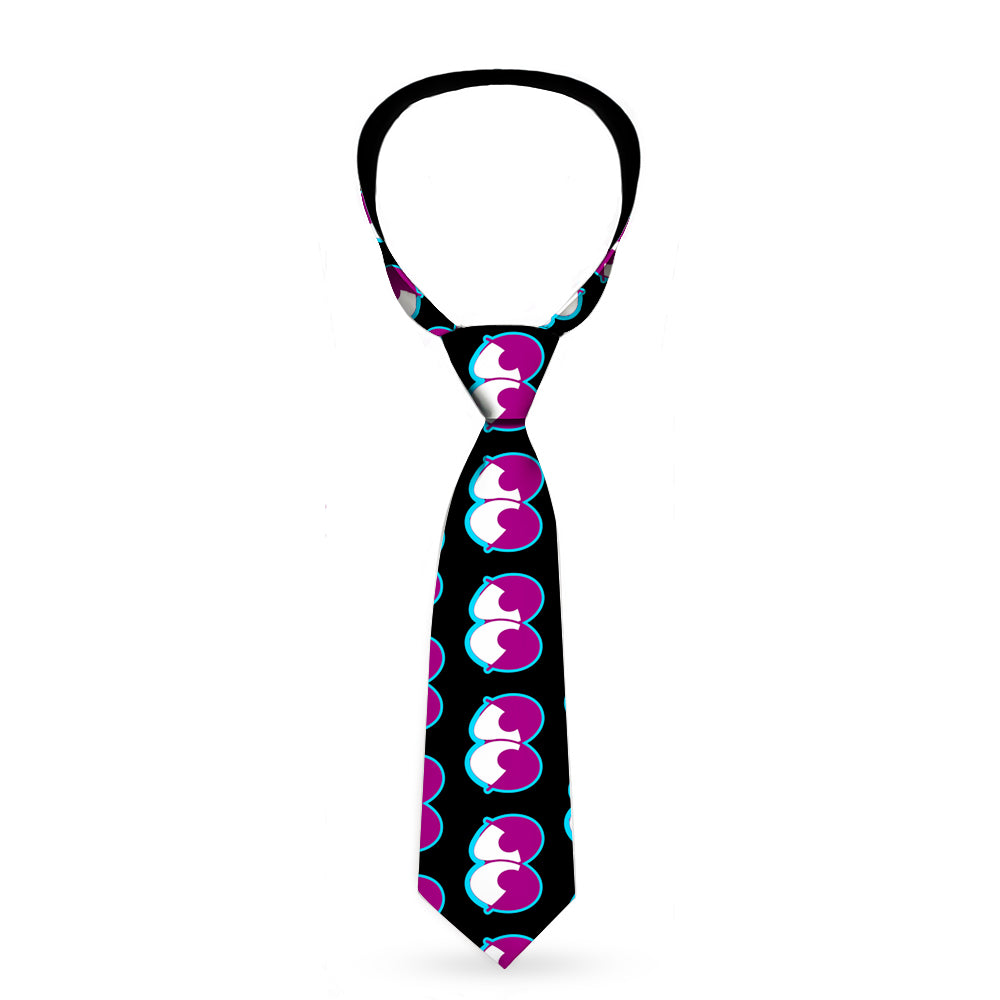 Buckle-Down Necktie - Dopey Eyes Black/Baby Blue/Purple Neckties Buckle-Down   