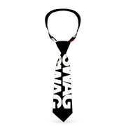 Buckle-Down Necktie - Double SWAG Black/White/Red Stripe Neckties Buckle-Down   