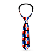 Buckle-Down Necktie - Dominican Republic Flags/Black Black Neckties Buckle-Down   
