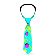 Buckle-Down Necktie - Eighties Party Blue/Yellow/Pink Neckties Buckle-Down   
