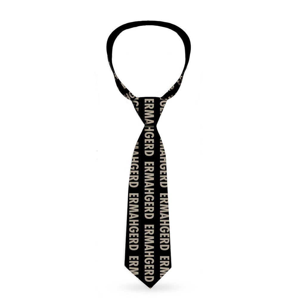 Buckle-Down Necktie - ERMAHGERD! Black/Gray Neckties Buckle-Down   