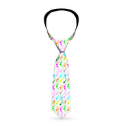 Buckle-Down Necktie - Falling Stars White/Multi Color Neckties Buckle-Down   