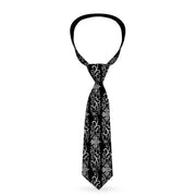 Buckle-Down Necktie - Fleur-de-Lis w/Filigree Black/Gray Neckties Buckle-Down   