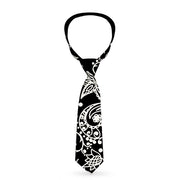 Buckle-Down Necktie - Floral Paisley Black/White Neckties Buckle-Down   