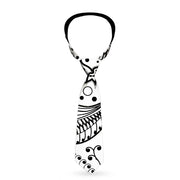 Buckle-Down Necktie - Floral Paisley3 White/Black Neckties Buckle-Down   