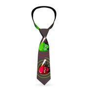 Buckle-Down Necktie - Green & Red Dragons Smoking Gray Neckties Buckle-Down   